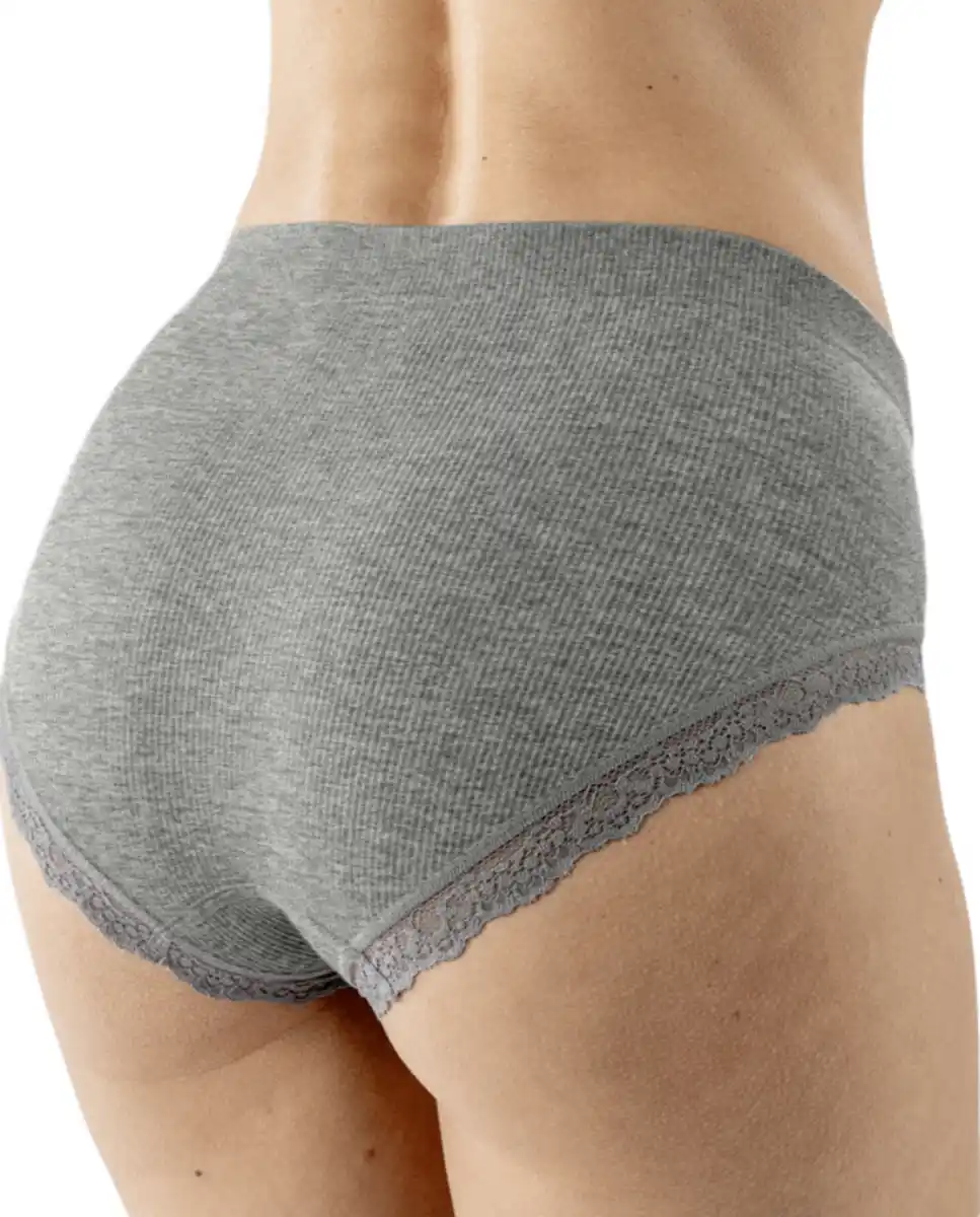 Bild 3 von IDEENWELT 3er Set Slips mit Spitze grau-meliert Gr. XL