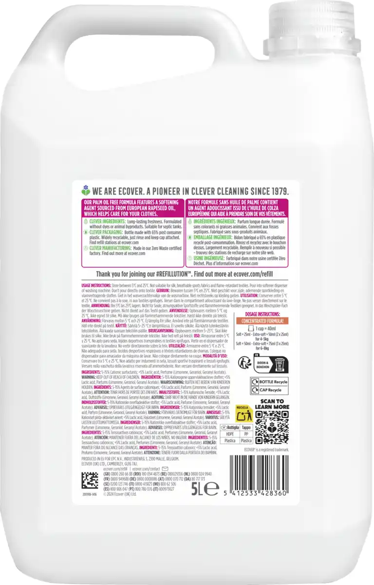 Bild 2 von Ecover Weichspüler Apfelblüte & Mandel Refill 200WL, 200 WL