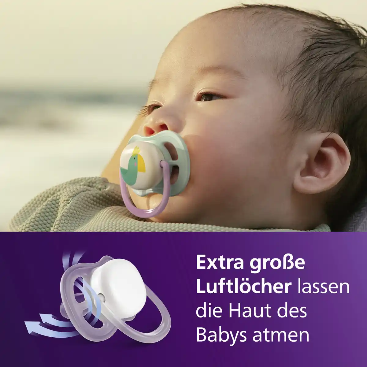 Bild 4 von PHILIPS AVENT ultra air Schnuller Mond & beige/rosa 0-6 Monate