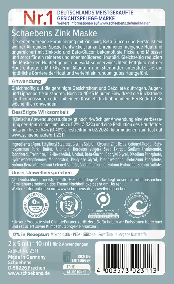 Bild 3 von Schaebens Zink Maske 10er Beutel, 100 ml