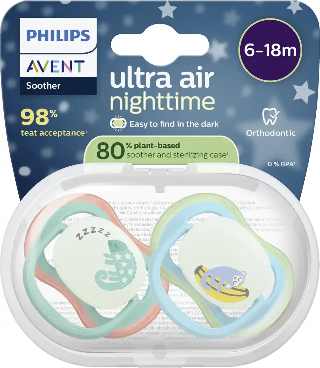 Bild 1 von PHILIPS AVENT ultra air Schnuller Chamäleon & Affe 6-18 Monate