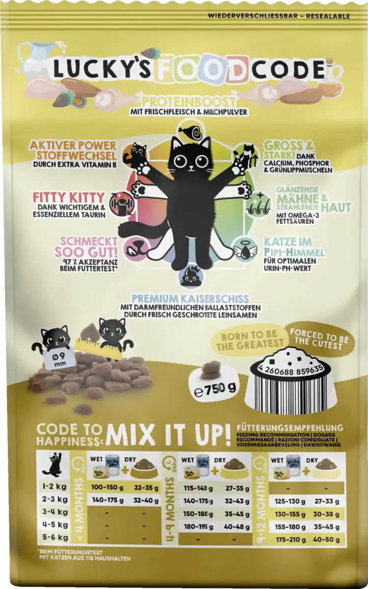 Bild 2 von Lucky Lou FoodCode Kitten Geflügel & Huhn Trockenfutter, 750 g