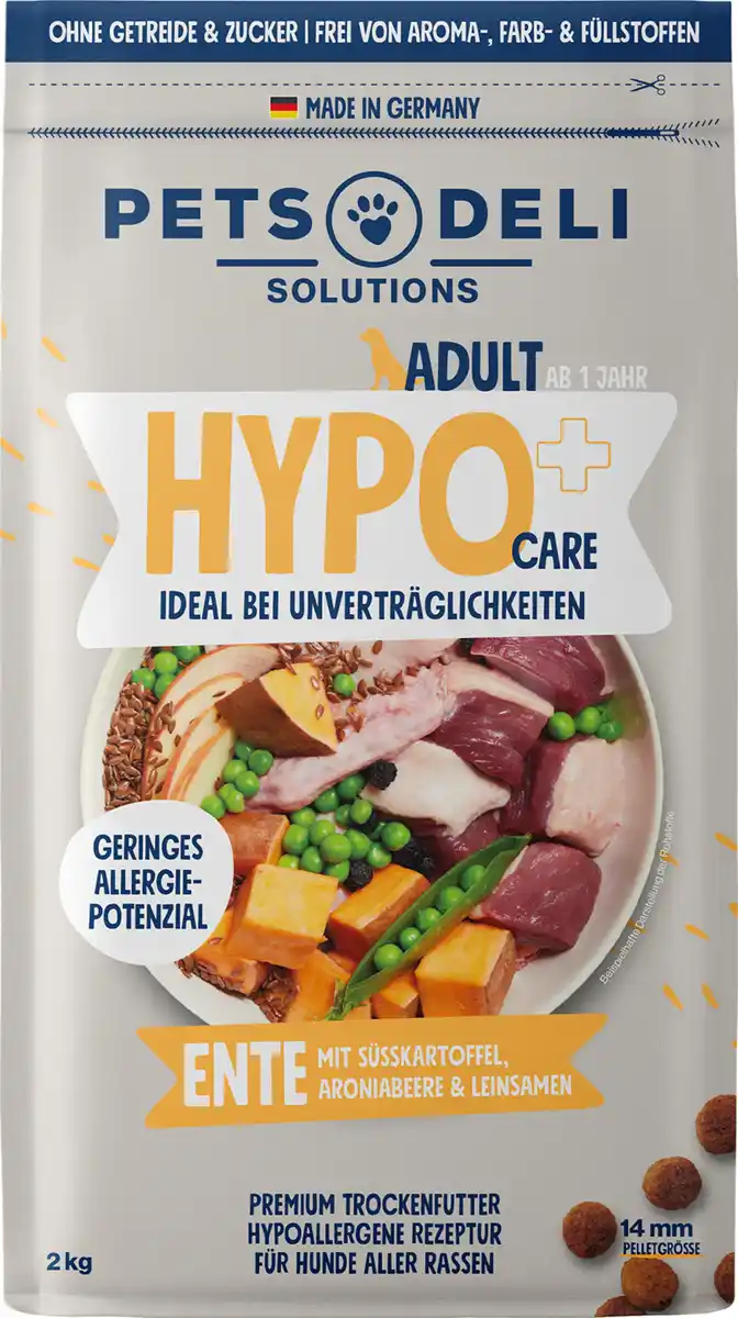 Bild 1 von Pets Deli Trockenfutter Hypocare Ente mit Süßkartoffel, Aroniabeere & Leinsamen, 2 kg
