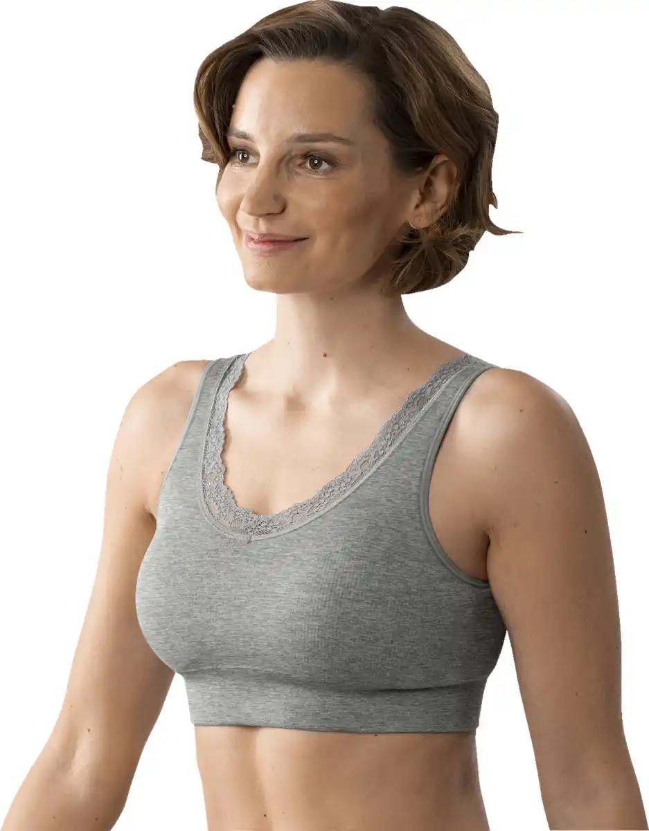 Bild 2 von IDEENWELT Bustier mit Spitze grau-meliert Gr. L