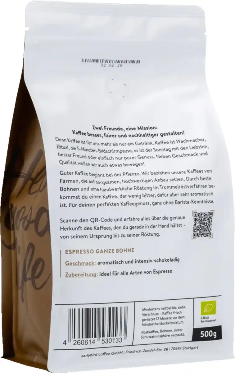 Bild 2 von earlybird coffee Bio Röstkaffee Espresso, 500 g
