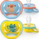 Bild 1 von PHILIPS AVENT ultra air Schnuller Affe & Frosch 18+ Monate