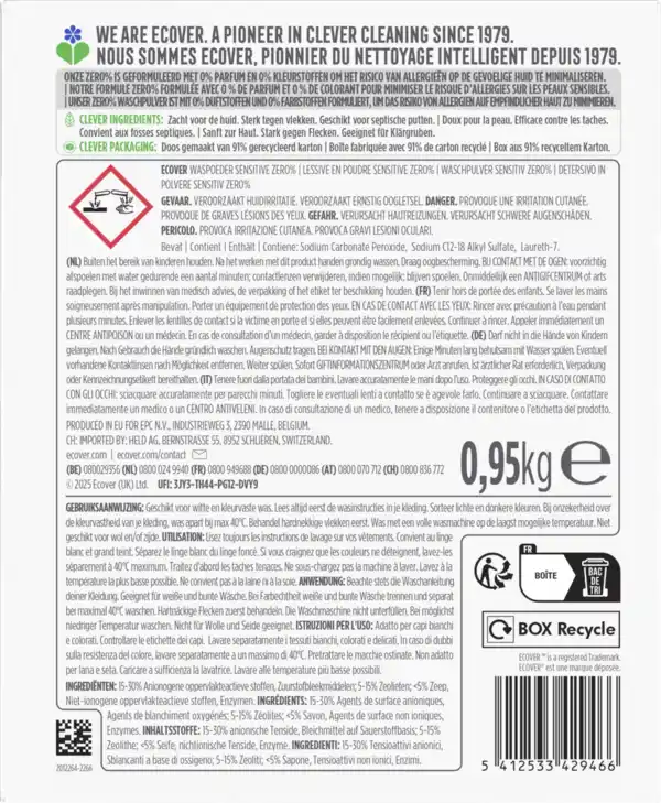 Bild 2 von Ecover Universalwaschmittel Pulver sensitiv 19WL, 19 WL