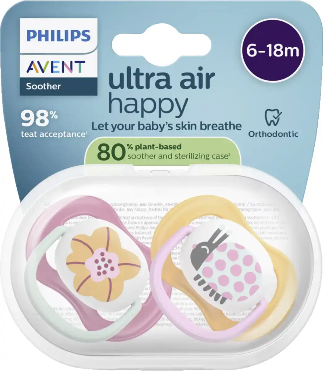 Bild 1 von PHILIPS AVENT ultra air Schnuller Blume & Käfer 6-18 Monate