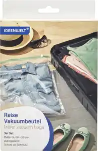 IDEENWELT 3er Set Reise Vakuumbeutel hellgrün