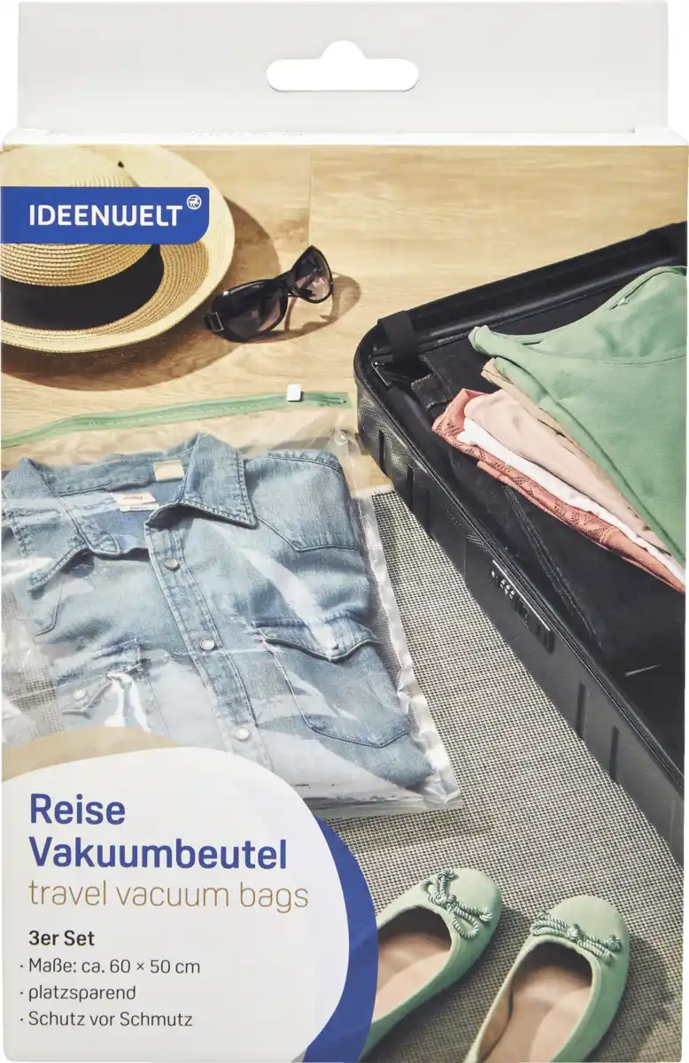Bild 1 von IDEENWELT 3er Set Reise Vakuumbeutel hellgrün