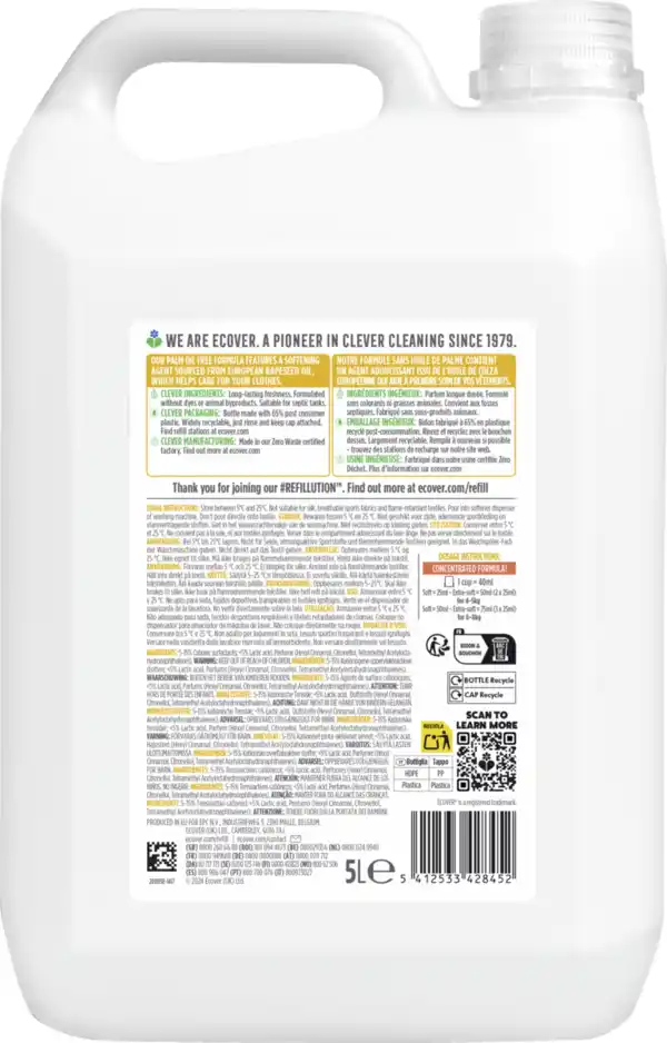 Bild 2 von Ecover Weichspüler Gardenie & Vanille Refill 200WL, 200 WL