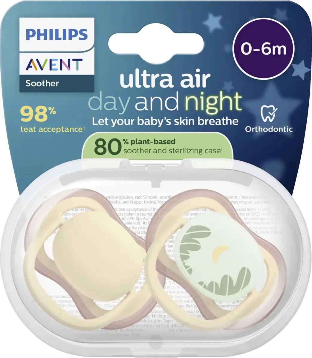 Bild 1 von PHILIPS AVENT ultra air Schnuller Mond & beige/rosa 0-6 Monate