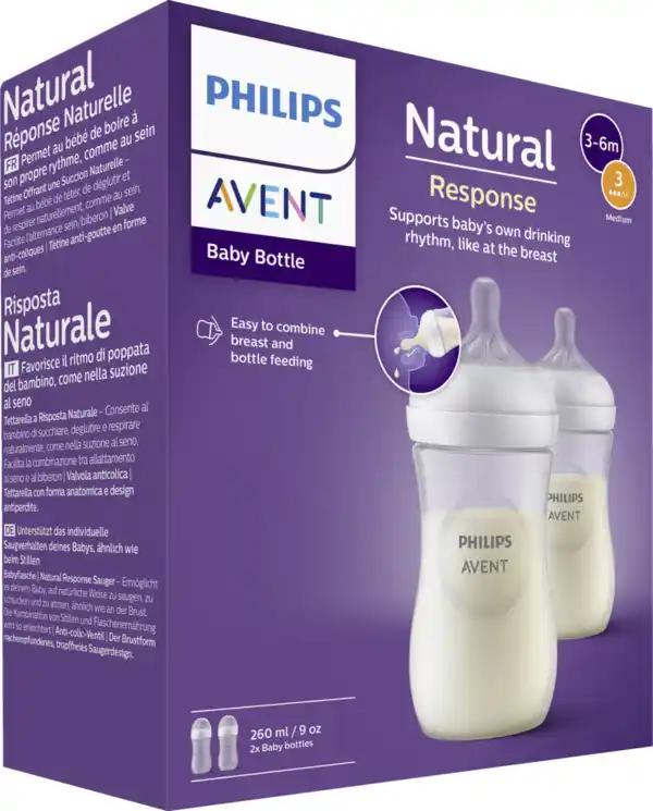 Bild 2 von PHILIPS AVENT Natural Response Flaschen 2er Pack SCY90302 3-6 Monate