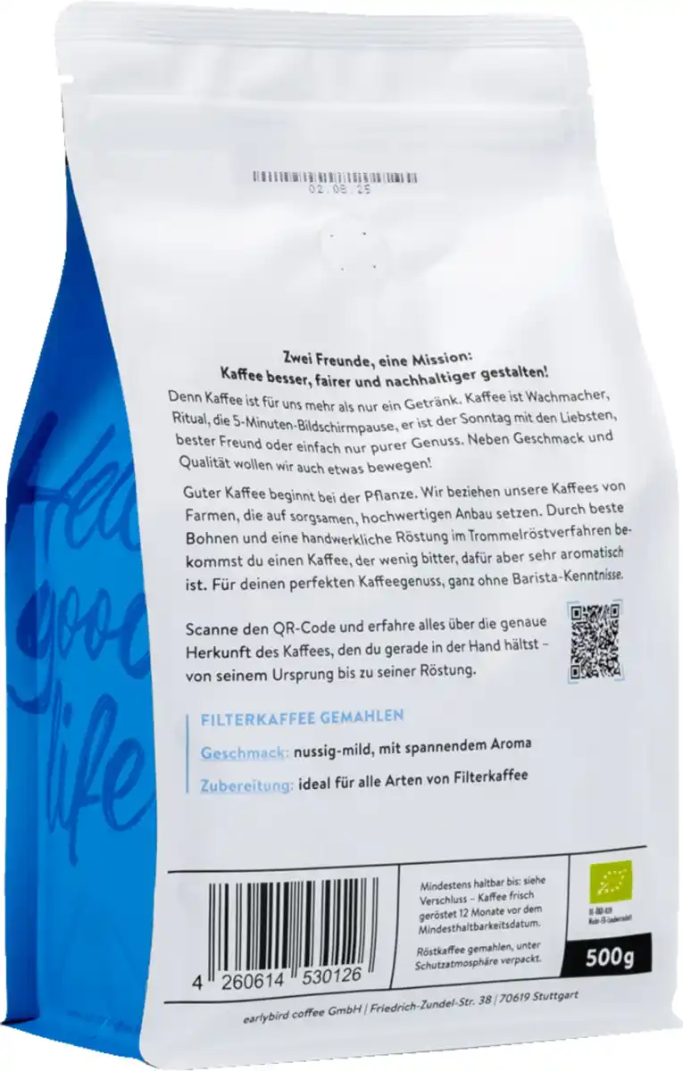 Bild 2 von earlybird coffee Bio Röstkaffee Filterkaffee, 500 g