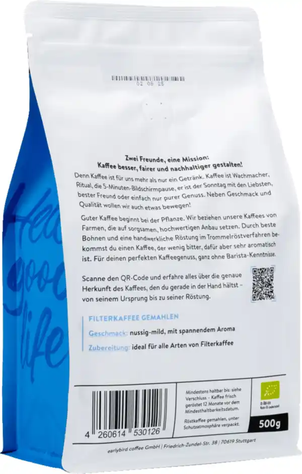 Bild 2 von earlybird coffee Bio Röstkaffee Filterkaffee, 500 g