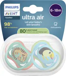 PHILIPS AVENT ultra air Schnuller Tiger & Vogel 6-18 Monate