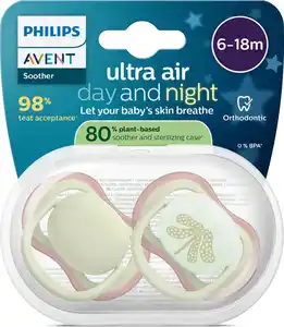 PHILIPS AVENT ultra air Schnuller für Tag & Nacht grün/beige 6-18 Monate
