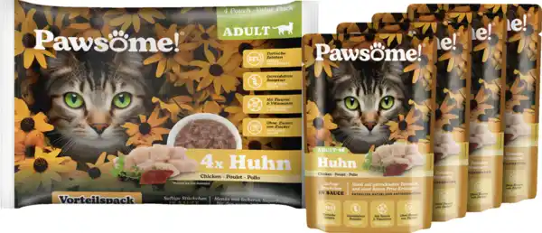 Bild 3 von Pawsome Adult Huhn Flowpack 4er, 340 g