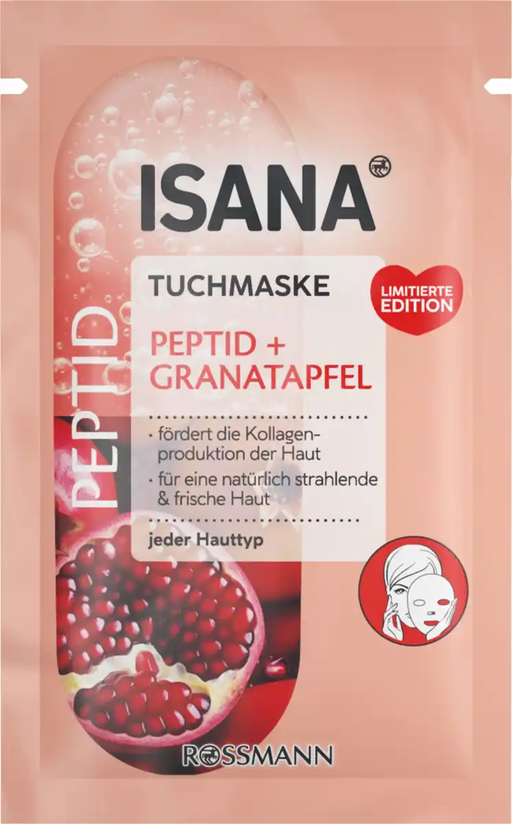 Bild 1 von ISANA Tuchmaske Peptid + Granatapfel