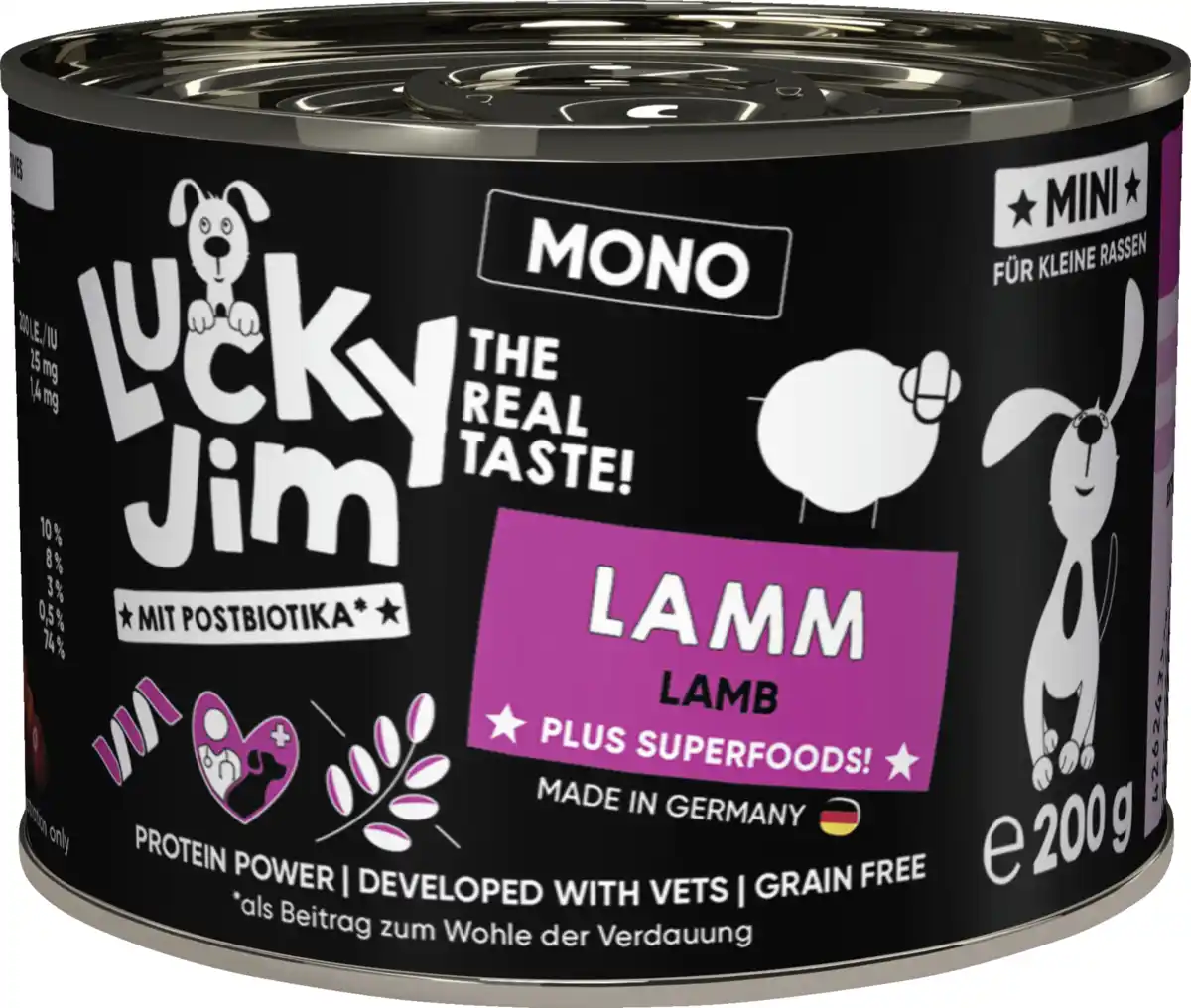 Bild 1 von Lucky Jim Hundenassfutter Mini Mono Lamm, 200 g