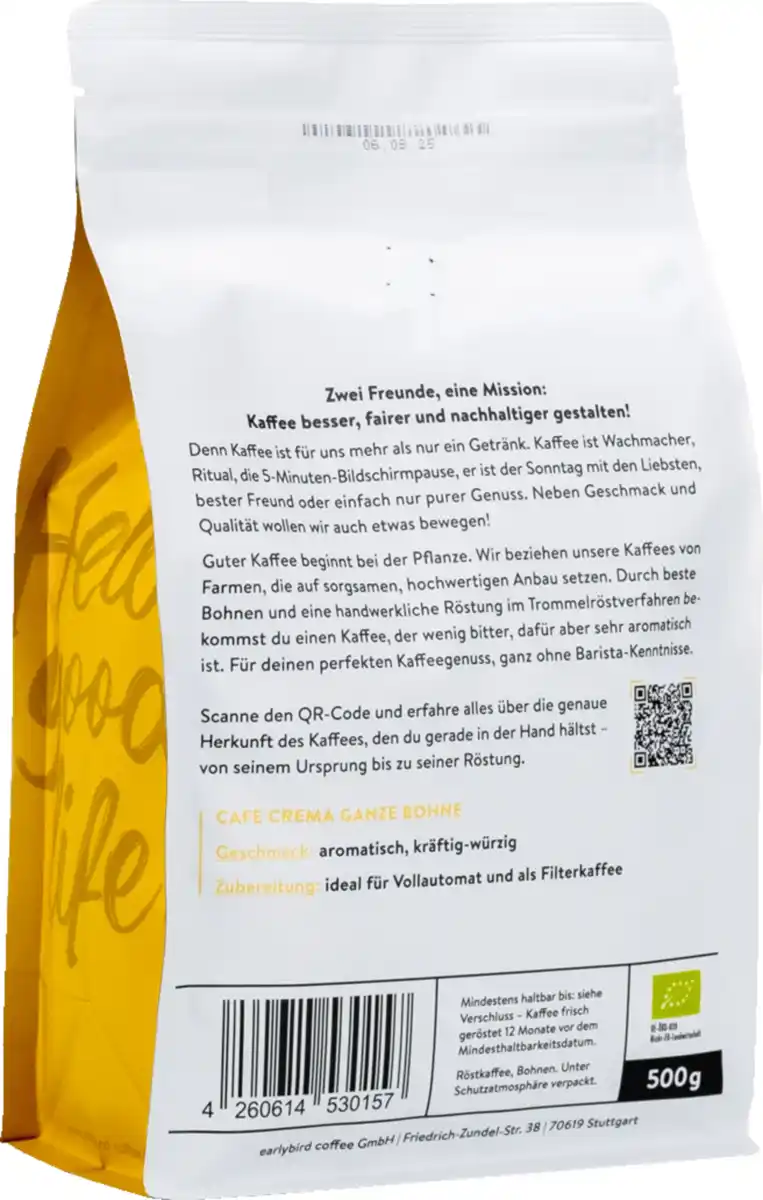 Bild 2 von earlybird coffee Bio Röstkaffee Cafe Crema, 500 g