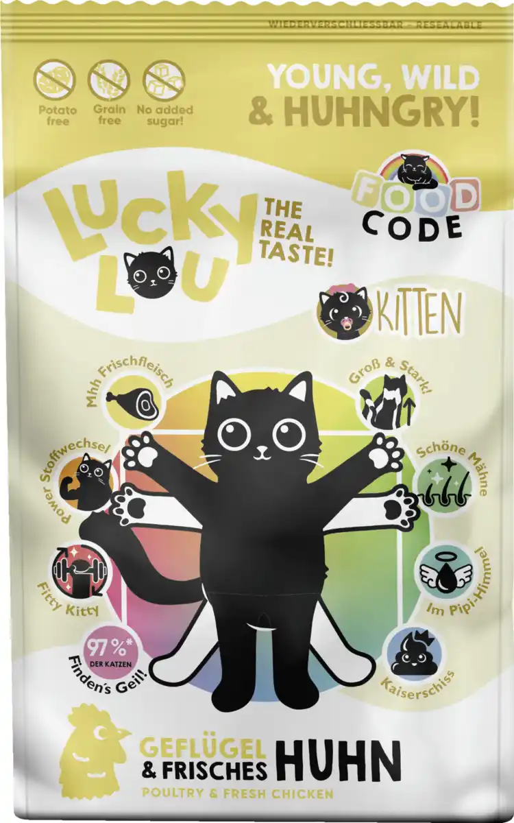 Bild 1 von Lucky Lou FoodCode Kitten Geflügel & Huhn Trockenfutter, 750 g