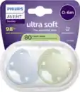 Bild 1 von PHILIPS AVENT ultra soft Schnuller hellblau & grün 0-6 Monate