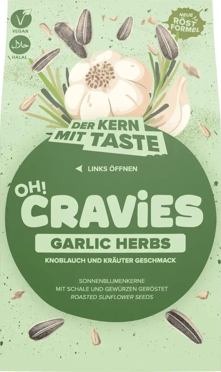 Bild 1 von OH!CRAViES Sonnenblumenkerne - Garlic Herbs, 60 g