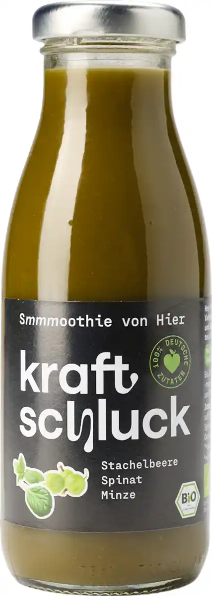 Bild 1 von kraftschluck Bio Smoothie Stachelbeere, Spinat & Minze, 250 ml