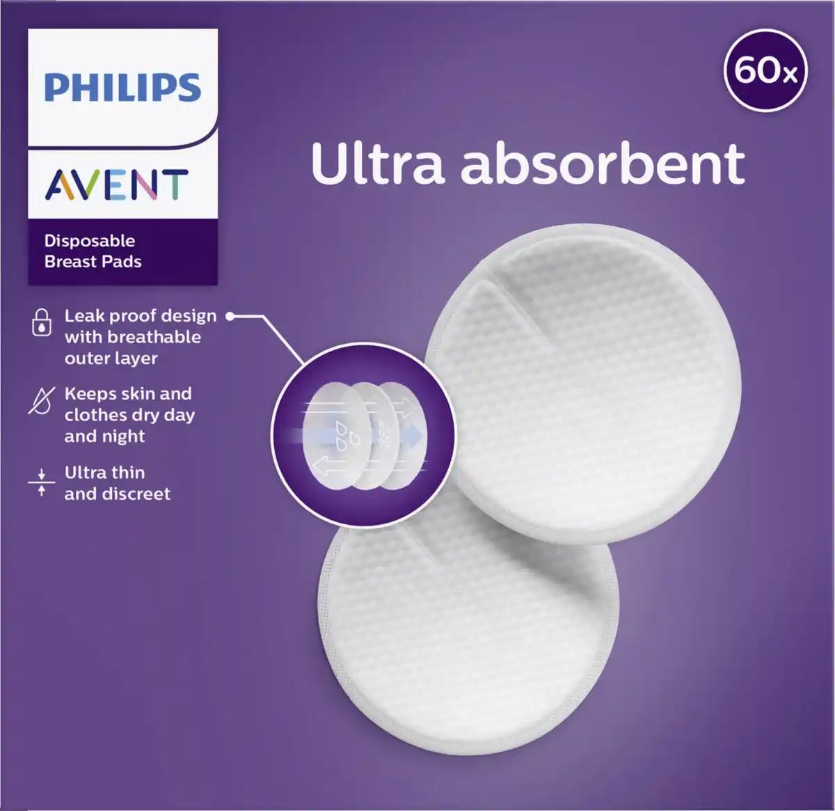 Bild 1 von PHILIPS AVENT Stilleinlagen SCF25461 60er Pack