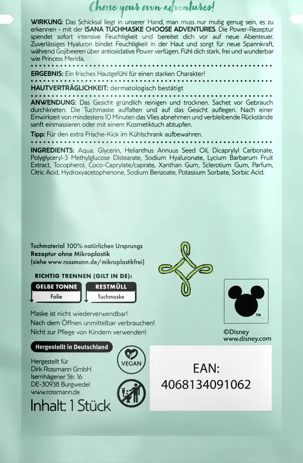 Bild 2 von ISANA Disney Tuchmaske Choose Adventures