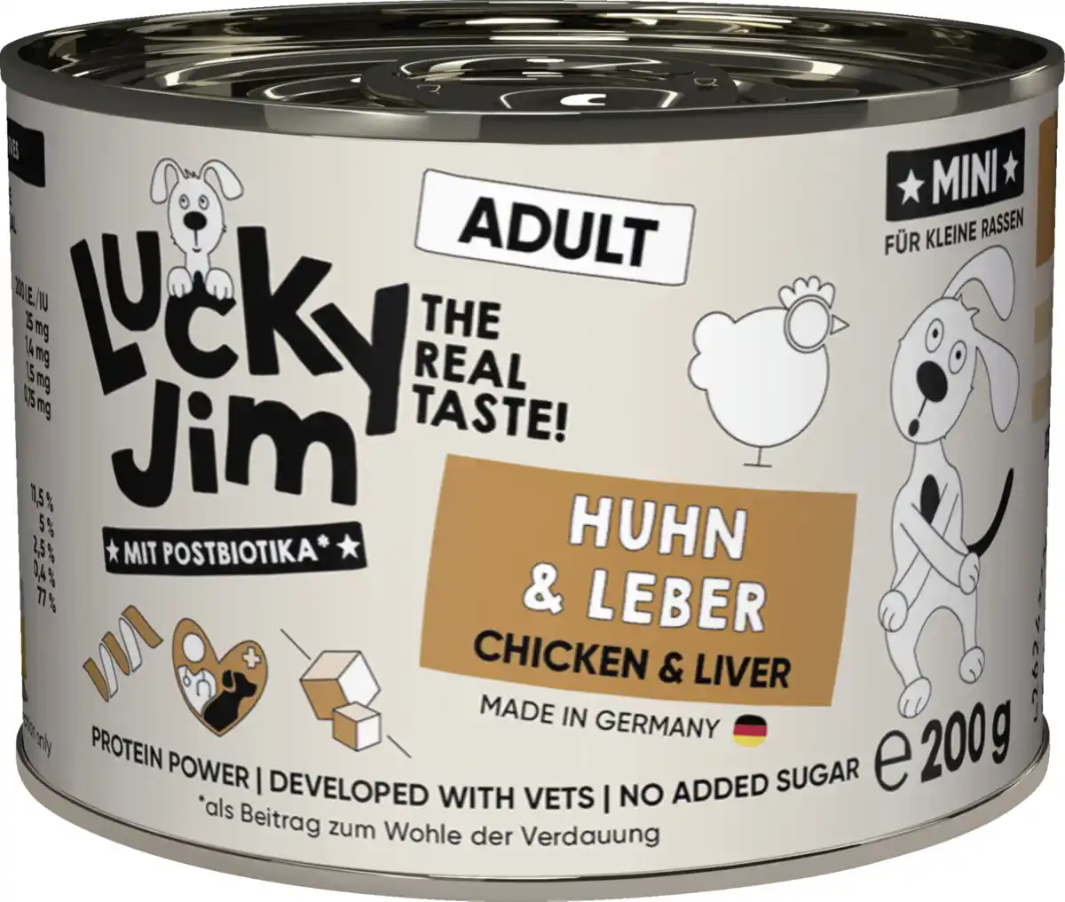 Bild 1 von Lucky Jim Hundenassfutter Mini Huhn & Leber, 200 g