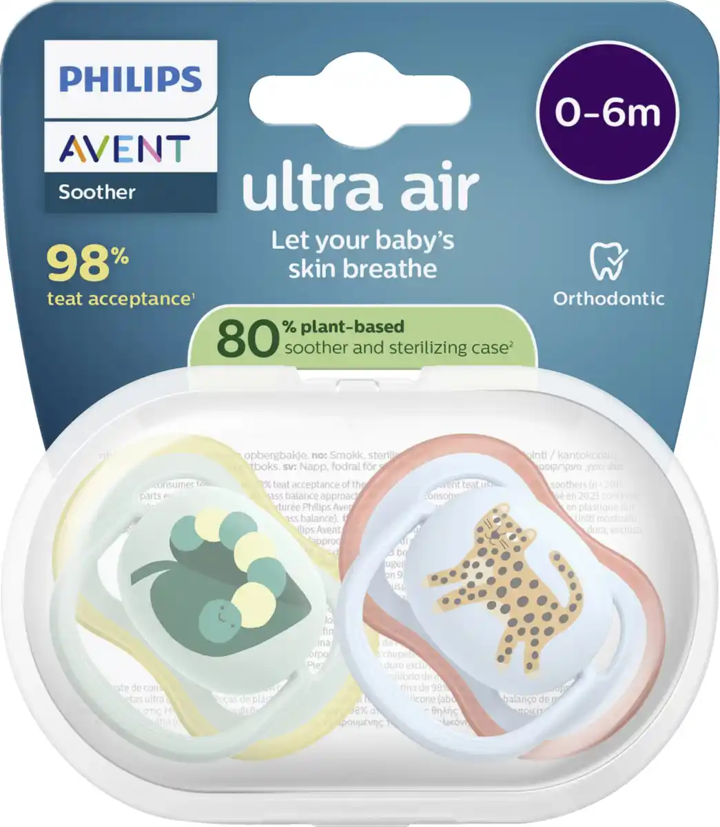Bild 1 von PHILIPS AVENT ultra air Schnuller Raupe & Tiger 0-6 Monate