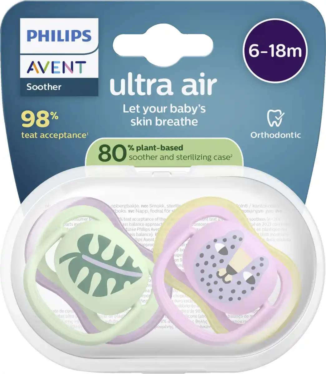 Bild 1 von PHILIPS AVENT ultra air Schnuller Blatt & Gepard 6-18 Monate