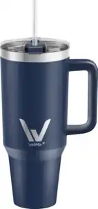 WellMix Cup mit Strohhalm Blau