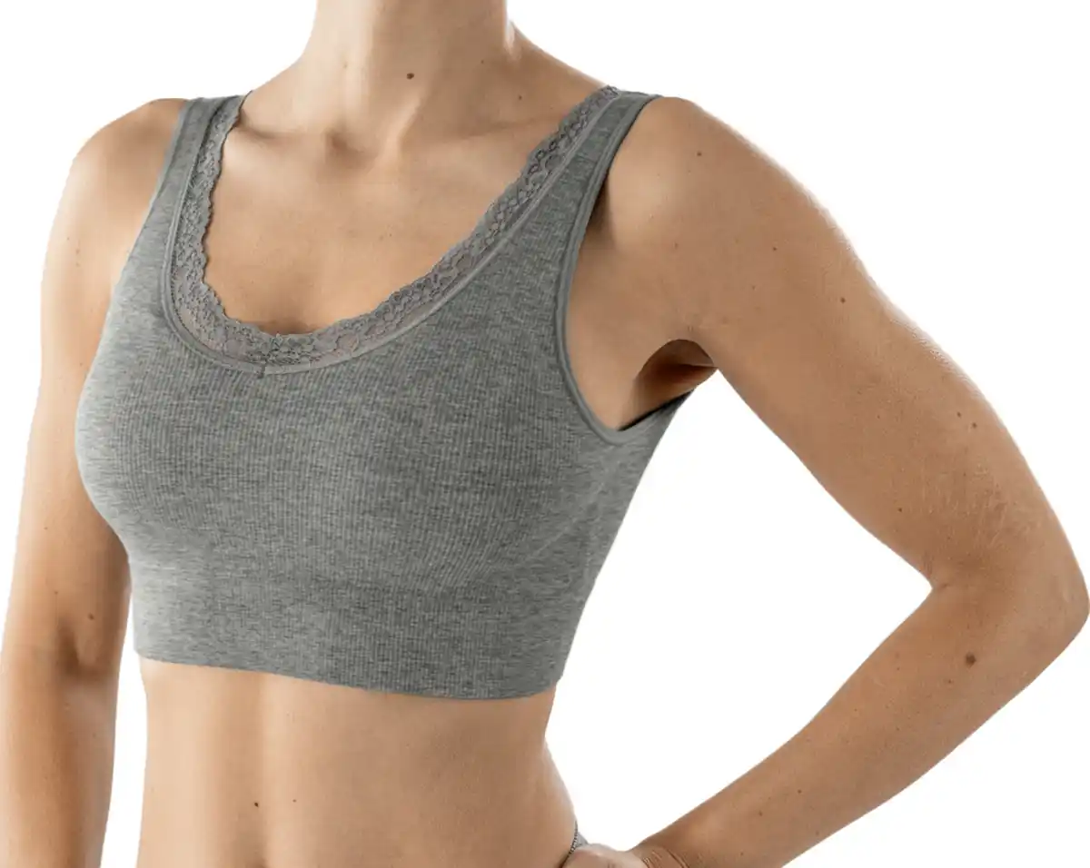 Bild 3 von IDEENWELT Bustier mit Spitze grau-meliert Gr. L