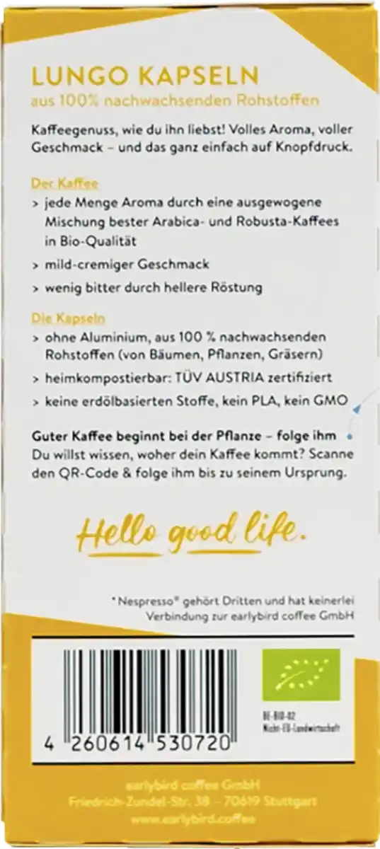 Bild 2 von earlybird coffee Bio Lungo, 52 g