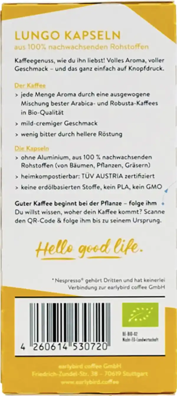 Bild 2 von earlybird coffee Bio Lungo, 52 g