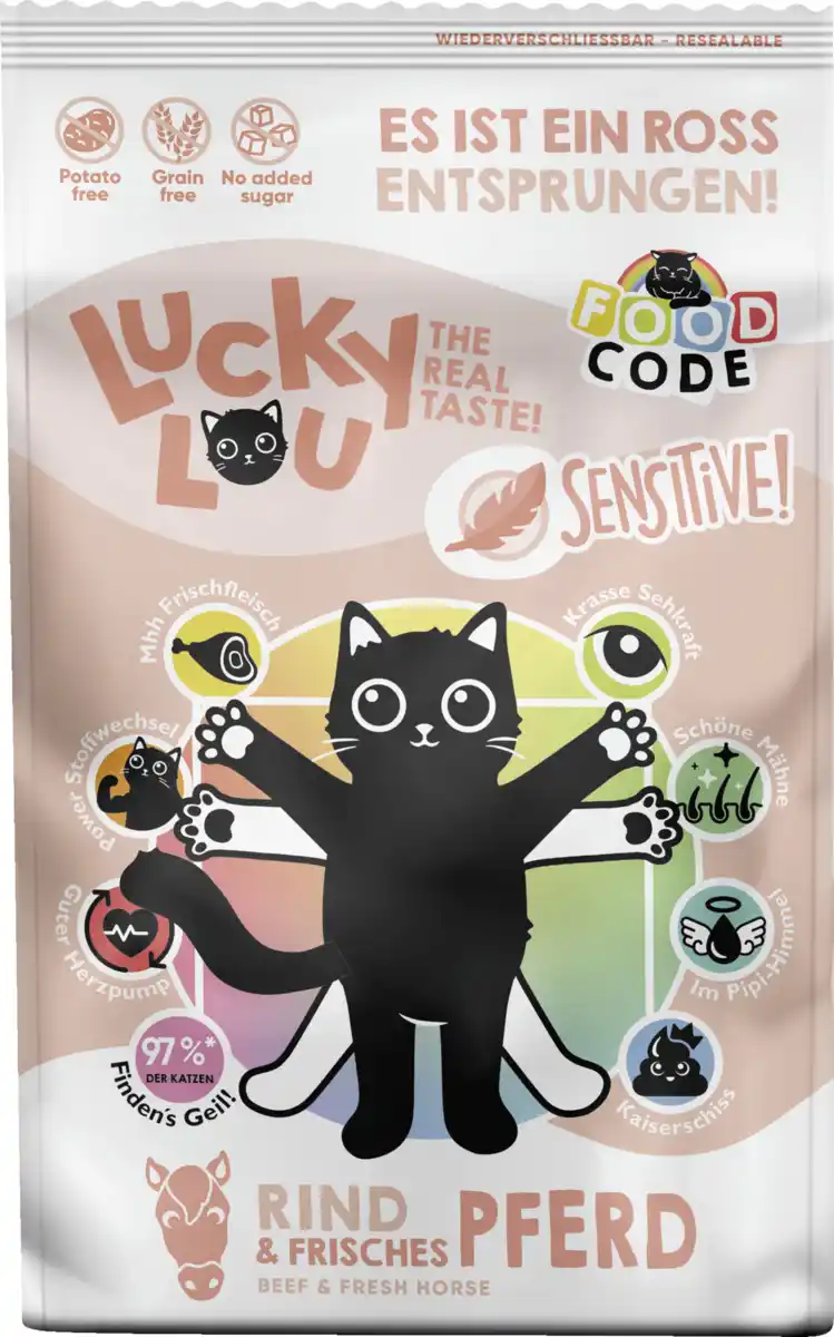 Bild 1 von Lucky Lou FoodCode Sensitiv Rind & Pferd Trockenfutter, 750 g