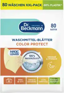 Dr. Beckmann Magic Leaves Waschmittel-Blätter Color Protect Orange & Pfirsich XXL-Pack 80 WL