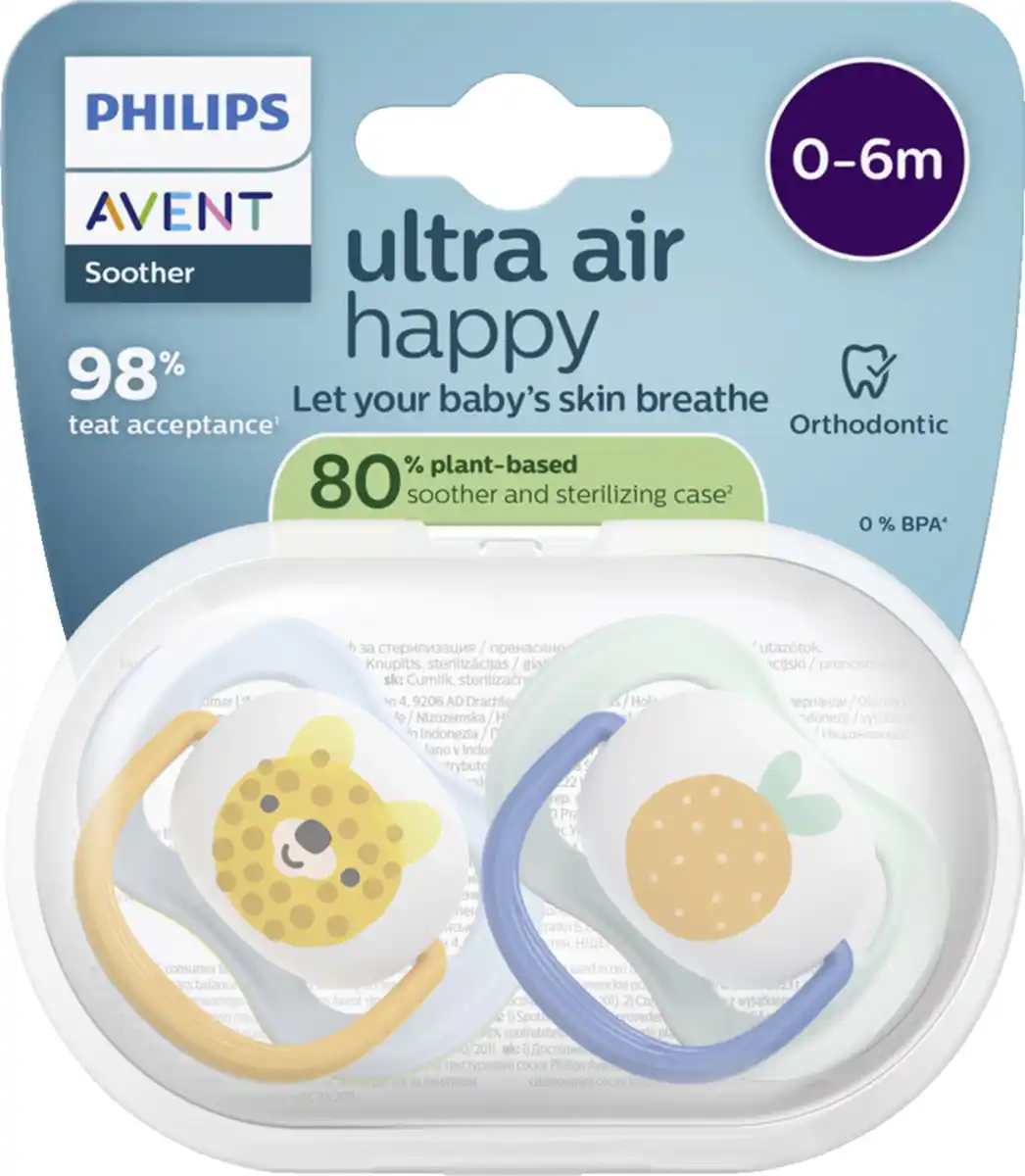 Bild 1 von PHILIPS AVENT ultra air Schnuller Tiger & Orange 0-6 Monate