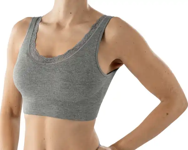 Bild 3 von IDEENWELT Bustier mit Spitze grau-meliert Gr. XL