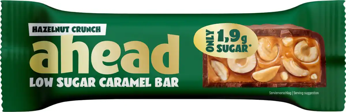 Bild 1 von ahead Low Sugar Caramel Bar Hazelnut Crunch, 38 g