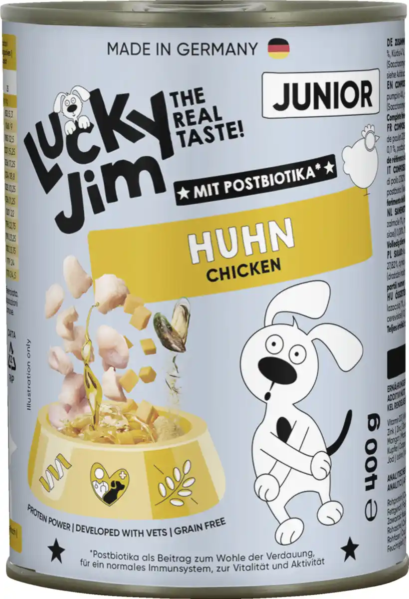 Bild 1 von Lucky Jim Hundenassfutter Junior Huhn, 400 g