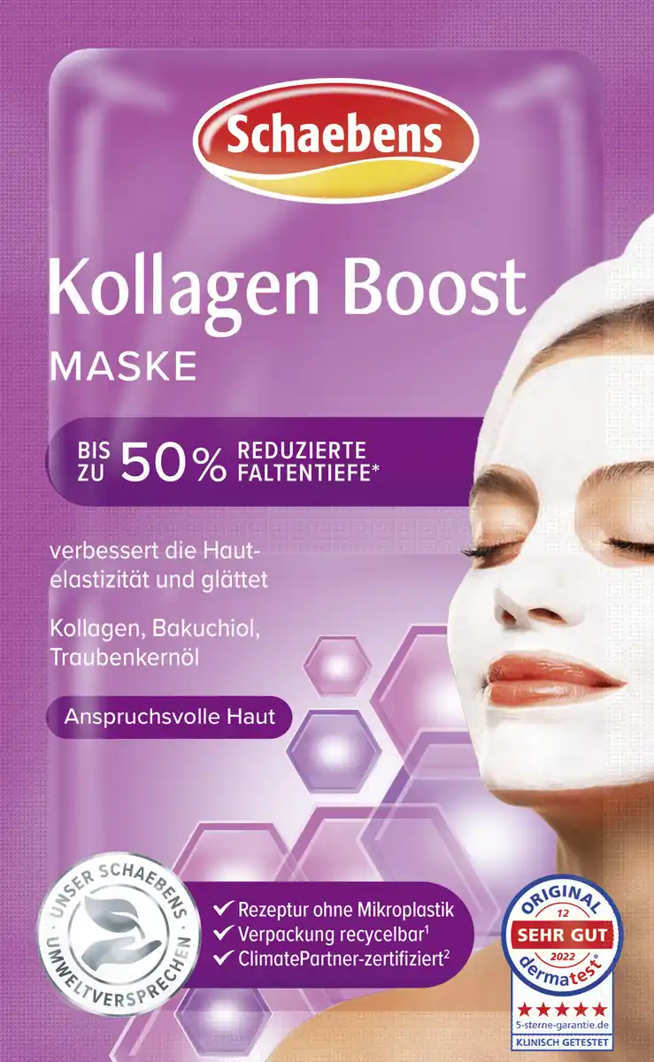 Bild 1 von Schaebens Kollagen Boost Maske 10er Beutel, 100 ml