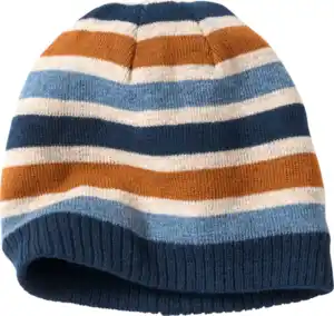 PUSBLU Mütze aus Strick, blau & weiß & braun, Gr. 50/51, 1 St