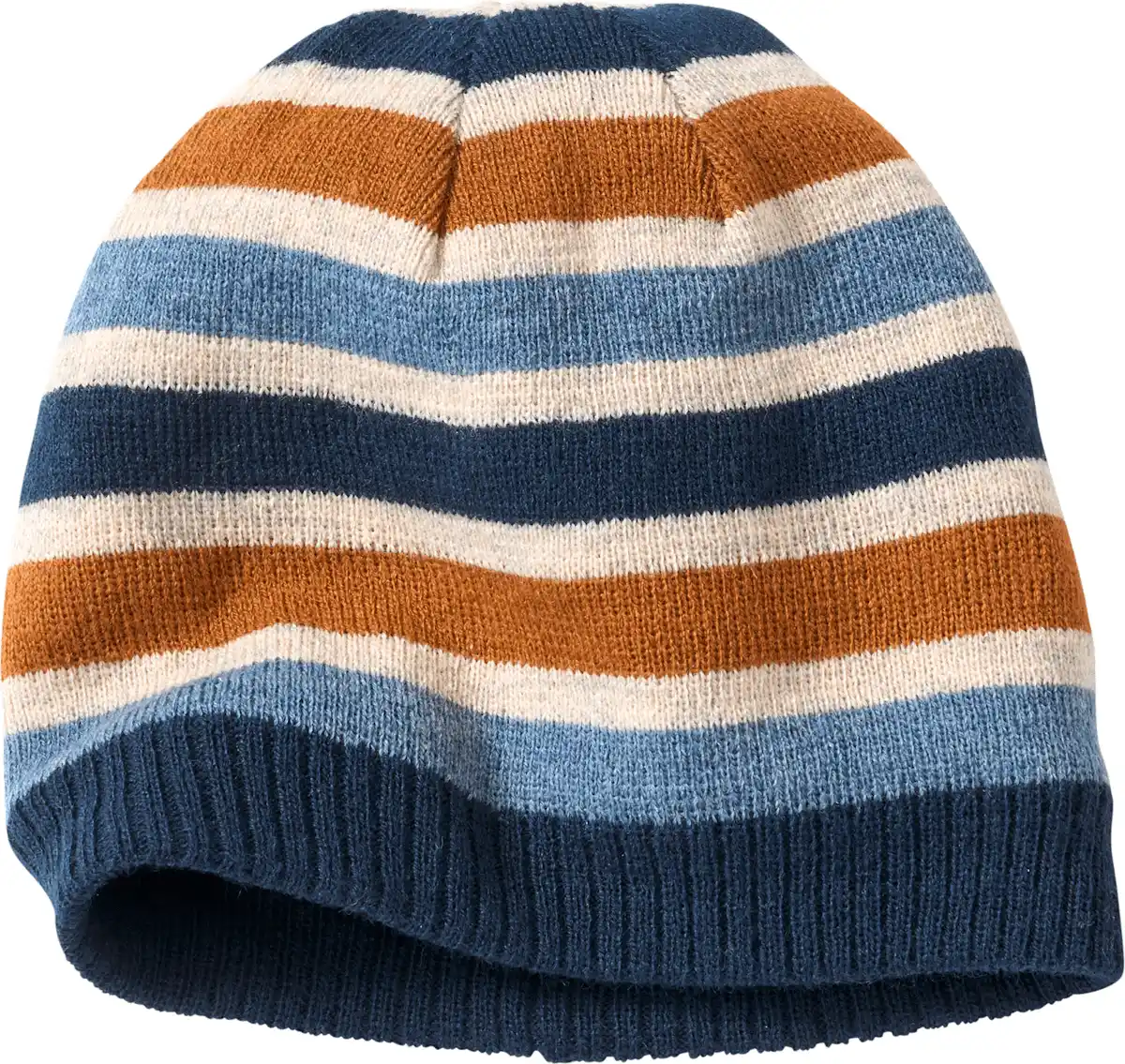 Bild 1 von PUSBLU Mütze aus Strick, blau & weiß & braun, Gr. 50/51, 1 St