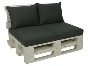 GO-DE TEXTIL Loungemöbel Paletten-Kissen Lounge Kissen 2-teilig wasserabweisend (Anthrazit)