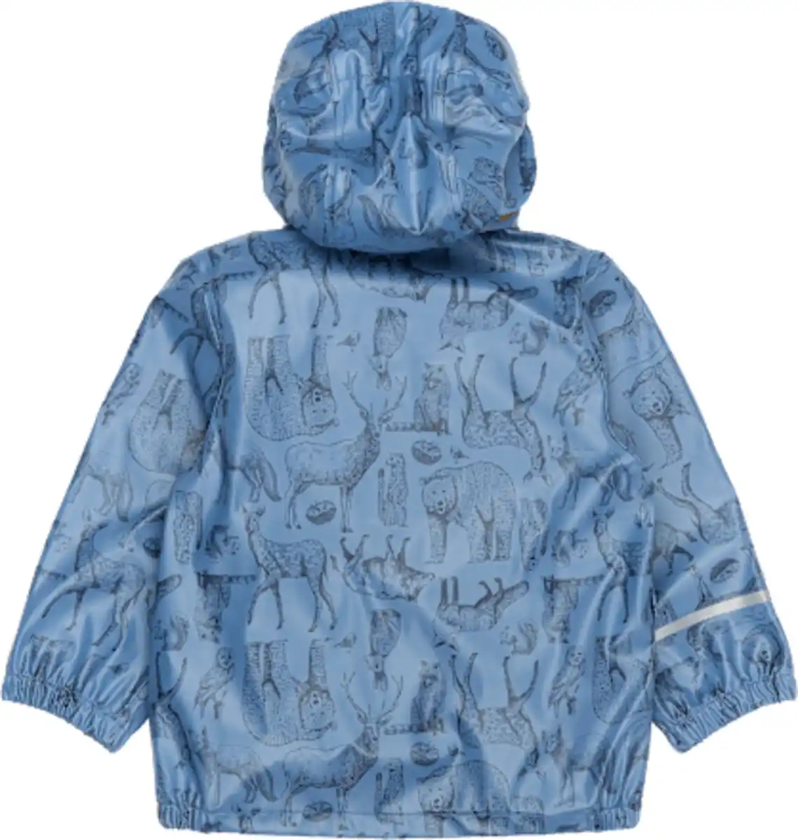 Bild 2 von Mikk-Line Regenjacke mit Kapuze & Waldtier-Muster, blau, Gr. 98/104, 1 St