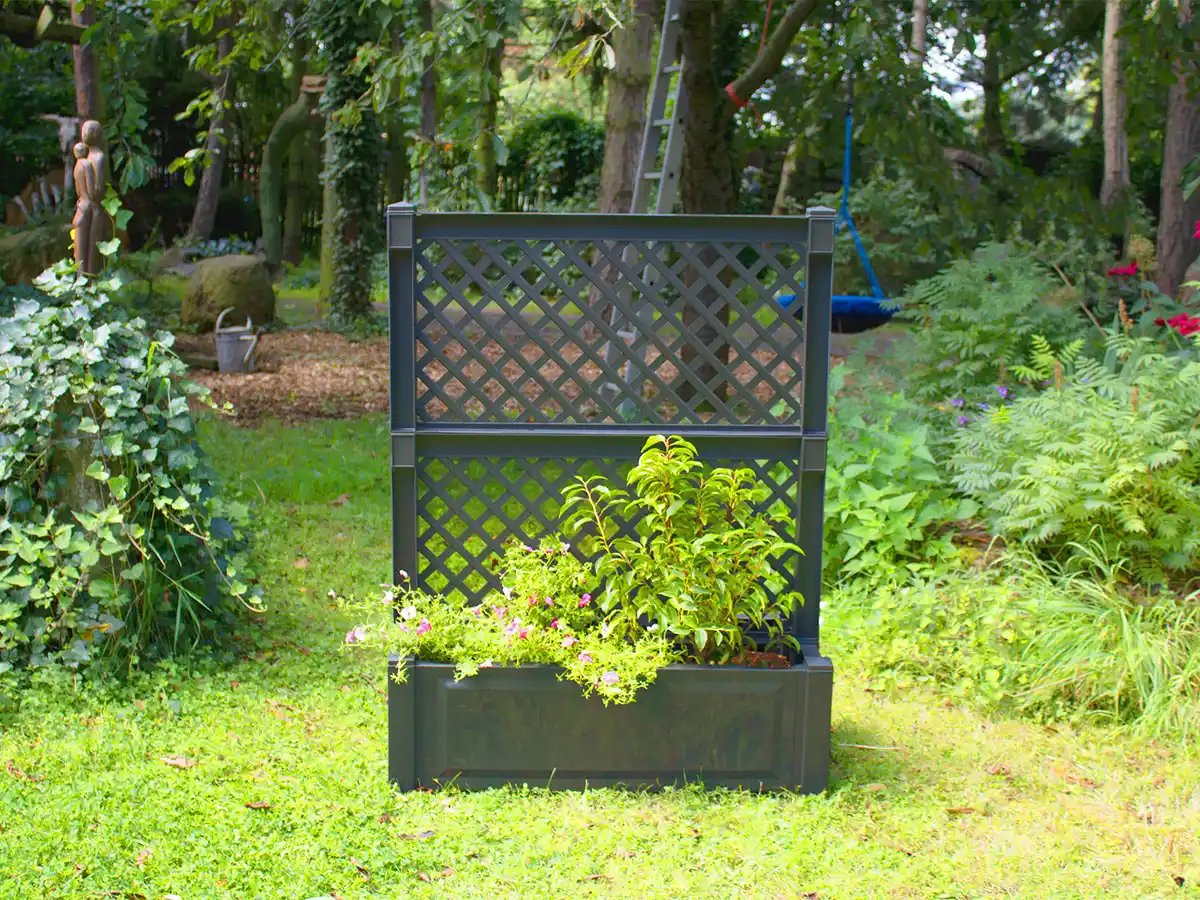 Bild 1 von KHW Pflanzkasten groß mit Spalier zentral 100 cm (Anthrazit)